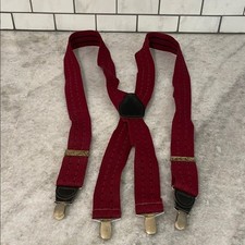 Pelican Suspenders Mens Clip On Red Burgundy Made in the USA Preppy Braces