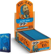 ZIG-ZAG Rolling Papers 1 ½ Ultra Thin Blue (24 Booklets) - 32 Sheets Each (Pre-P