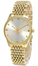 OROLOGIO GUCCI G-TIMELESS 36MM ORO PVD QUADRANTE ARGENTO SLIM UNISEX YA1264155