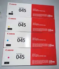 Genuine Canon 045 Toner set Black, Cyan, Magenta, Yellow all Factory Sealed