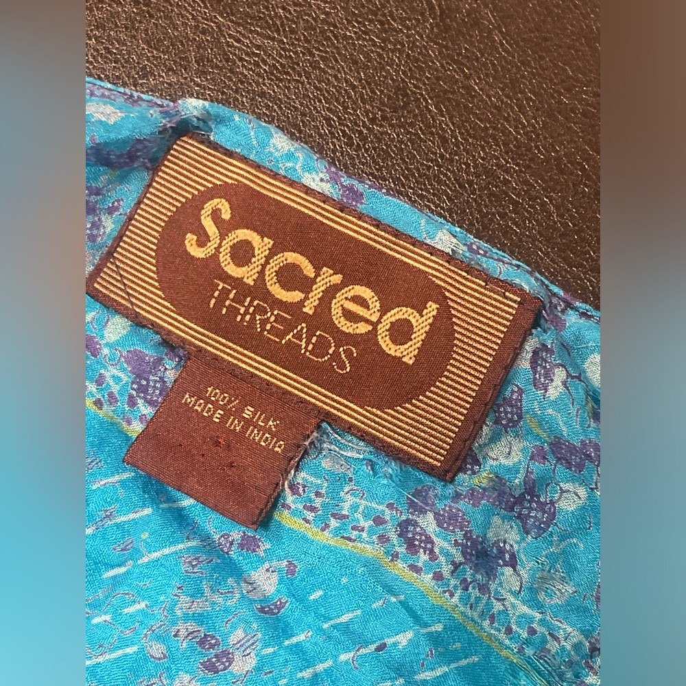 Sacred thread silk groovy patchwork bohemian sund… - image 3