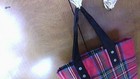 Pottery Barn Wine Tote Bag Holds 2 Red Tartan Plaid Cotton Fabric Shell/Poly Int — photo 3