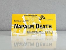✅ Konzertkarte NAPALM DEATH 2002 vintage Ticket Kulturfabrik Krefeld🤘