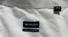 Van Heusen Men  s Shirt Tall Fit Button Up Short Sleeve White Size 22 New