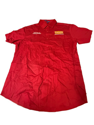 DENNY'S DINER Restaurant Manger Uniform Dress Shirt Red Size M (Erick Barrales)