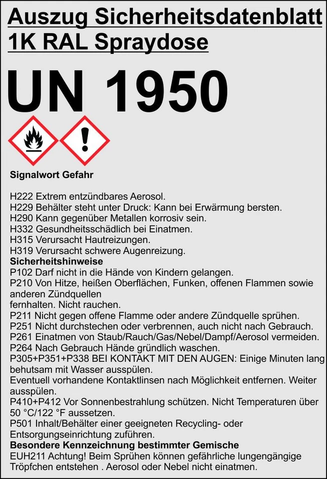 RAL Spraydose Lackspray Autolack Sprühdose RAL Buntlack glänzend hochglanz - Bild 2 von 4