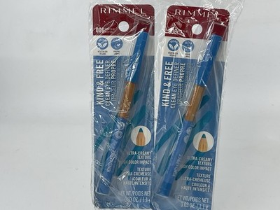 Rimmel Kind & Free Eyeliner Pencil 6 Anime Blue 0.35oz, 2 PACK