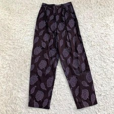 ISSEY MIYAKE 16271 80s brush tag floral pattern silk glossy pants F/S from Japan