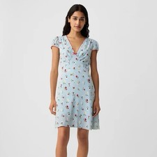 NWT Gap x DOEN Floral Mini Dress Blue Dublin Size 8