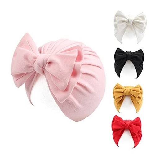 Cotton Newborn Baby Girl Hospital Hat Infant Caps Bow Baby Beanie Hats for