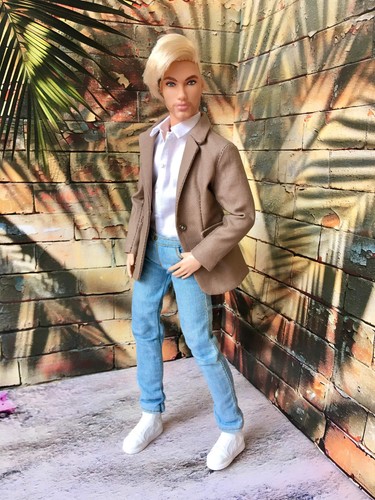 BQ-CHELTON – Beige Cotton Blazer for 12" 1/6 Scale Ken Dolls - Picture 2 of 10