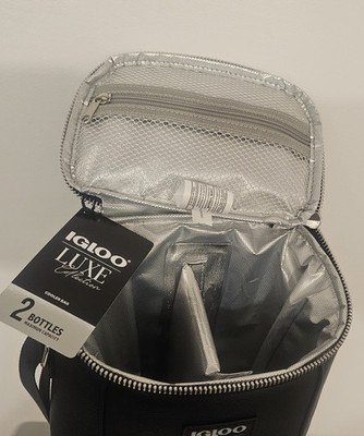 IGLOO LUXE COLLECTION COOLER BAG- 2 BOTTLES CAPACITY, BLACK, FULLY INSULATED