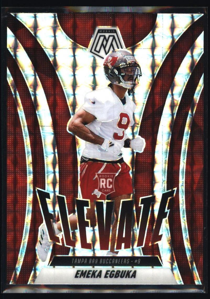 2025 Panini Mosaic #2 Emeka Egbuka Elevate Mosaic Red Tampa Bay Buccaneers