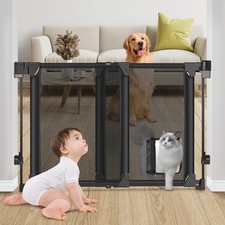 Upgraded 28-43" No Bottom Bar Baby Gate,Heavy-Duty Hardware Mount Dog Gate wi...