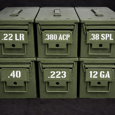 14 Most Popular Calibers Ammo Can Sticker labels box 9mm 556 22lr 45 ACP 357 Mag