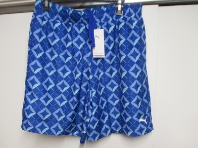 PUMA MENS (ESS RESORT AOP) HYBRID ATHLETIC/SWIM SHORTS (XL) NWT BLUE LINED