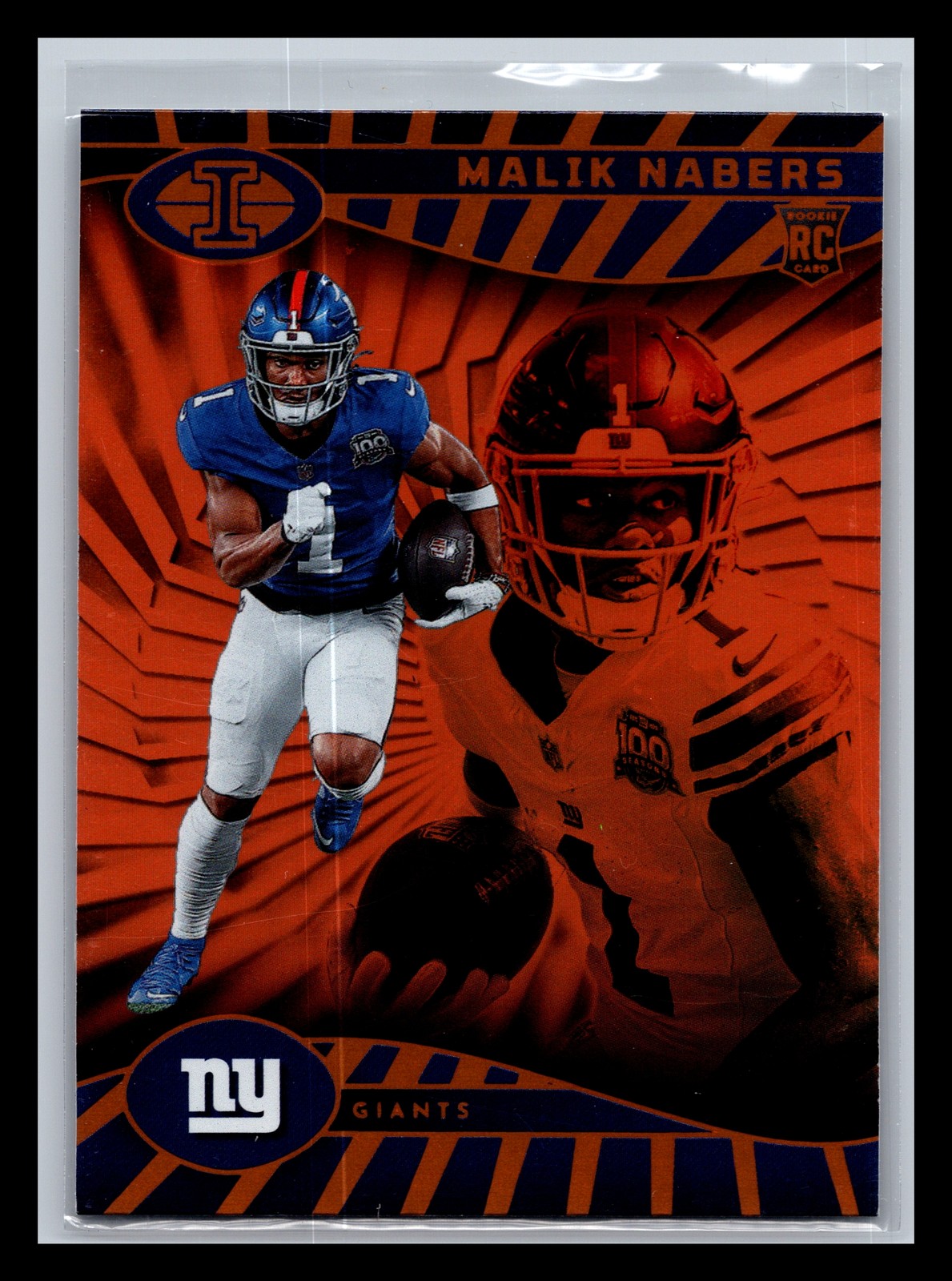 Malik Nabers RC Giants 2024 Panini Illusions #66 Orange Trophy Collection