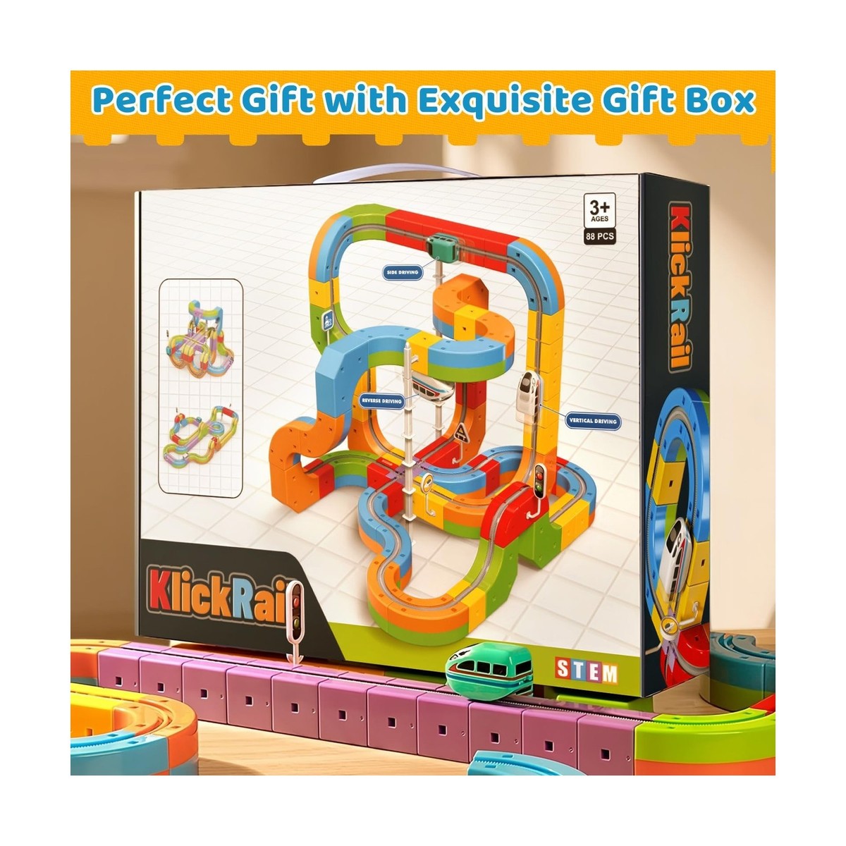 Kinderplay Train En Bois Enfant, Circuit Train Enfant - Trains Et Véhicules & Rails Pack - Train