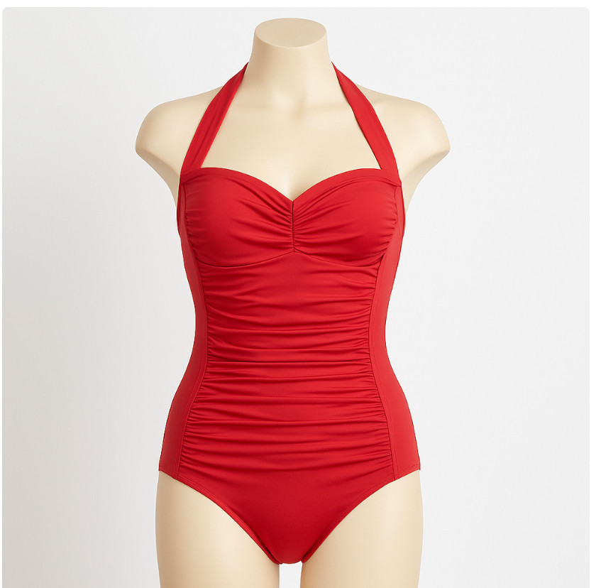 Ruby Ribbon Riviera Slimming Halter Swimsuit 8 Re… - image 1