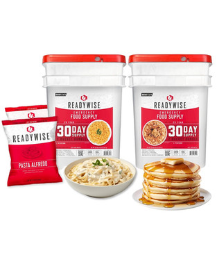30 Day Emergency Food Supply 296 Servings 2 Buckets ReadyWise Freeze Dried Meals