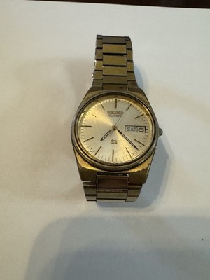 Vintage SEIKO SQ 8223 -7149 A6. Men's Watch w/Date /Day As Is