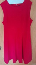 Tommy Hlfiger Sleeveless Aline Red Dress Womens 20 Back Zipper Knee Length
