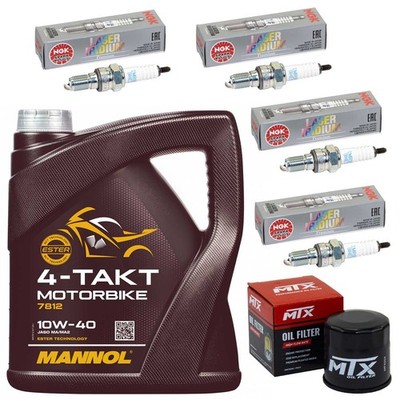 Inspektion Zündkerzen 4L Öl Set Ölfilter für Honda CBR 1000 RR SC57 CBR 2004-07