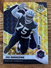 Osa Odighizuwa Gold Prizm Mosaic Rookie Card 360 Dallas Cowboys. rookie card picture