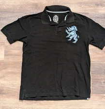 Ecko Unlimited Men Polo Shirt The Royal Rhino Black With Blue Rhino Large