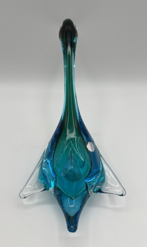 Murano Archimede Seguso Hand Blown Art Glass Water Bird Duck Figurine Blue Green - Picture 9 of 14