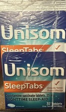 3 Boxes Unisom SleepTabs Nighttime Sleep aid Doxylamine Succinate 32 Each Box