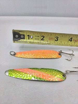 (2)  Michigan Stinger Fishing Lure Spoons Various Colors 3 1/2'' Long