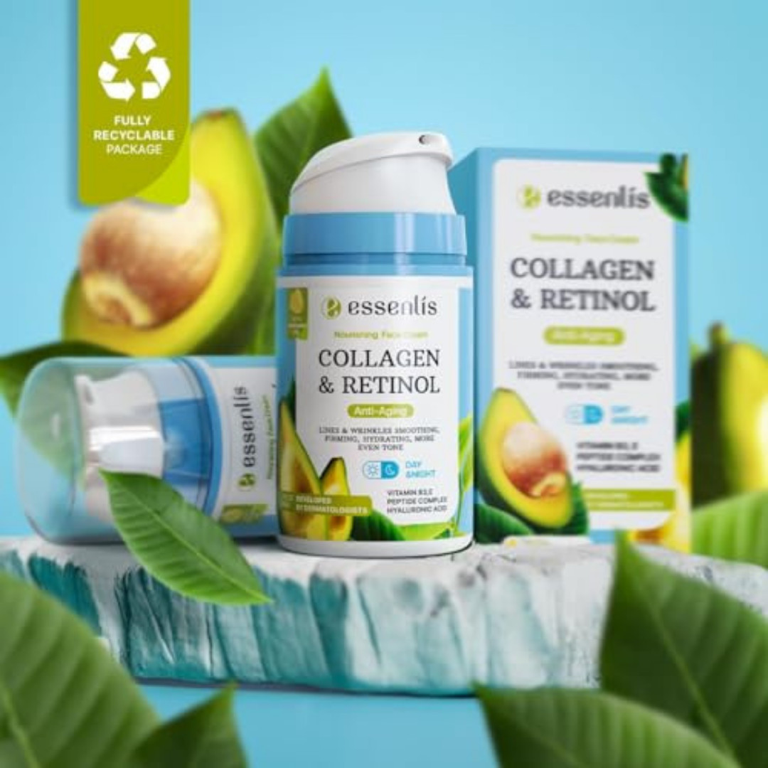 Face Moisturizer Collagen Cream, anti Aging Face Cream with Retinol Hyaluronic A