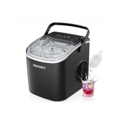 EUHOMY Countertop Ice Maker Machine (IM-06D) with Handle, 26lbs in 24Hrs, 9