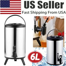 6L Stainless Steel Insulated Thermal Hot  Cold Beverage Dispenser with Spigot