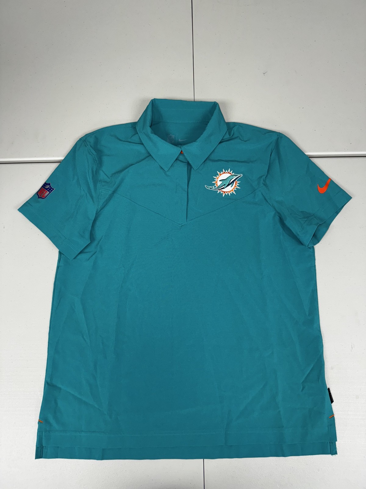 Men's Miami Dolphins Nike Aqua Sideline Performance Polo Size L
