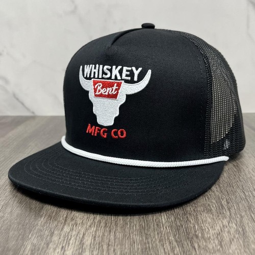 Whiskey Bent Hat Co Banquet Black Trucker Mesh Back Adjustable Snapback