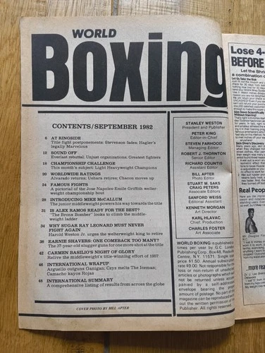 Sugar Ray Leonard 1982 World Boxing Magazine September - Picture 2 of 5