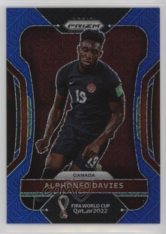 2022 Panini Prizm World Cup Qatar Blue Mojo 47/75 Alphonso Davies #46 14tf