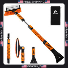 Car Snow Brush Ice Scraper Extendable Aluminum Handle 44 Inch