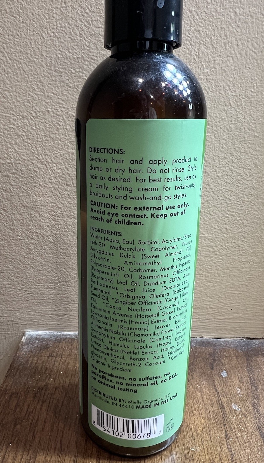 Mielle Organics Rosemary Mint Daily Styling Creme, 8oz NEW/Sealed~SHIP FAST FREE