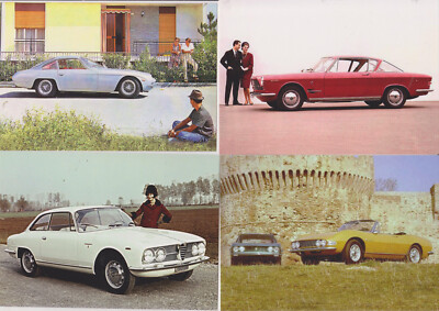 Lot of 16 different Lamborghini Ferrari De Tomaso Iso Grifo Rivolta postcards
