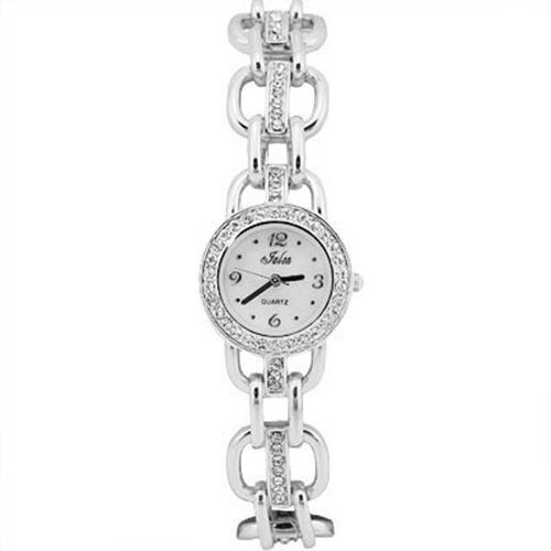 GORGEOUS IMPORTED SWAROVSKI CRYSTAL STAINLESS STEEL LADIES BRACELET WATCH - Picture 1 of 3