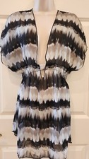 MIKEN Swimsuit Cover Up. Black/Gray Pullover, Size M
