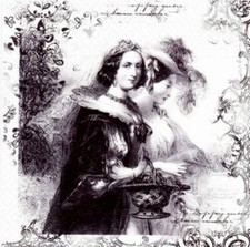 1B Serviette Vintage Damen - Serviettentechnik Decoupage Scrap - Rokoko Barock 