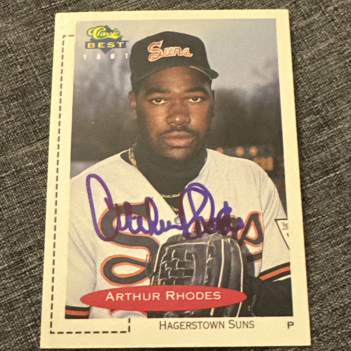 Arthur Rhodes Autographed 1991 Classic Best Baseball Card #335