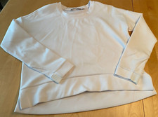 ATHLETA MODERN CREW NECK HI LOW SWEATSHIRT WHITE WOMENS SZ S