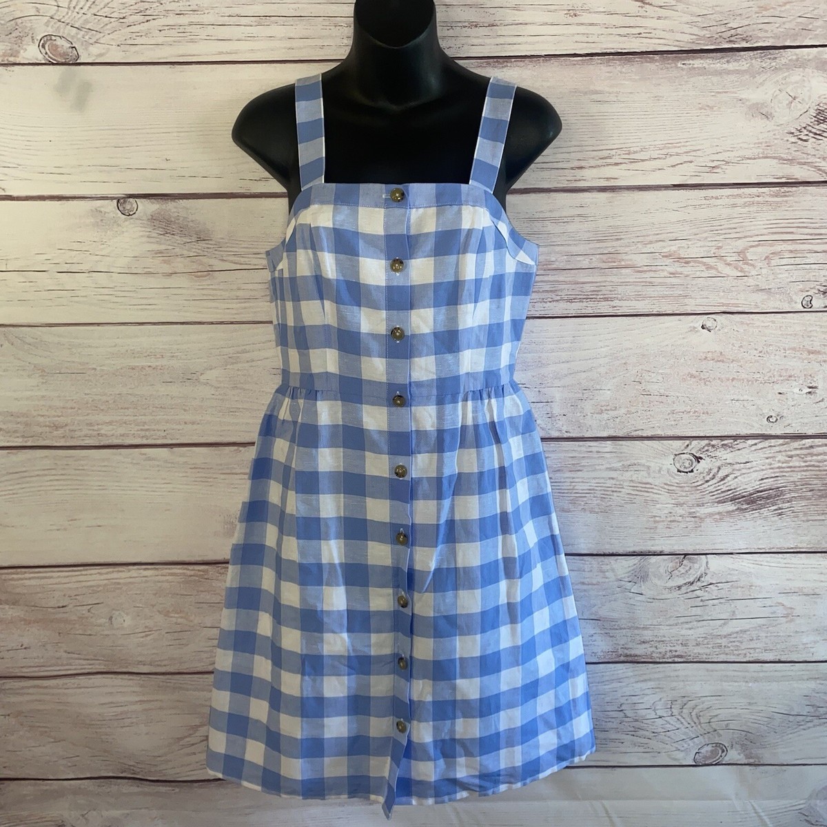 J. Crew Linen Blend Blue White Gingham Checkered Button Up Lined Dress Size 0 C1 | eBay J. Crew Linen Blend Blue White Gingham Checkered Button Up Lined Dress Size 0 C1 | eBay