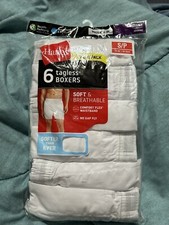 Hanes Men's Short White Boxers Shorts Cotton Blend 6 Pairs Size S New