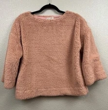 Madewell Superfurry Top Oversized Womens SMALL Pink Fuzzy Boxy Teddy